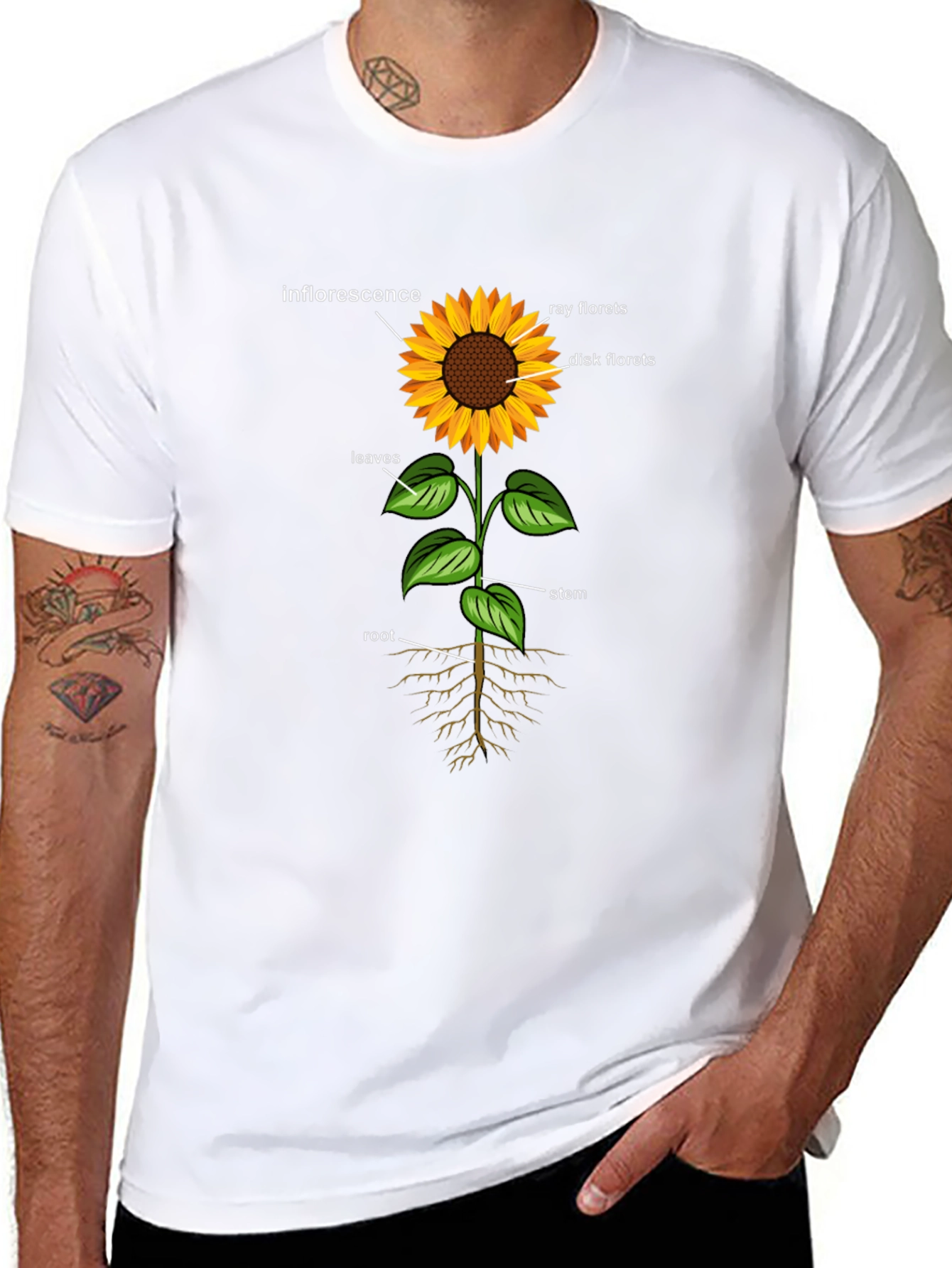 Sunflower Anatomy Black T-Shirt