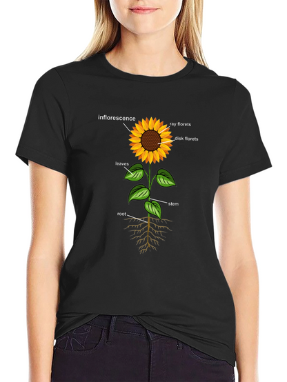 Sunflower Anatomy Black T-Shirt