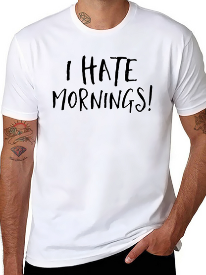I Hate Mornings! Black Graphic T-Shirt