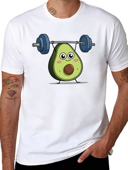 Avocado Lifting Weights Graphic T-Shirt