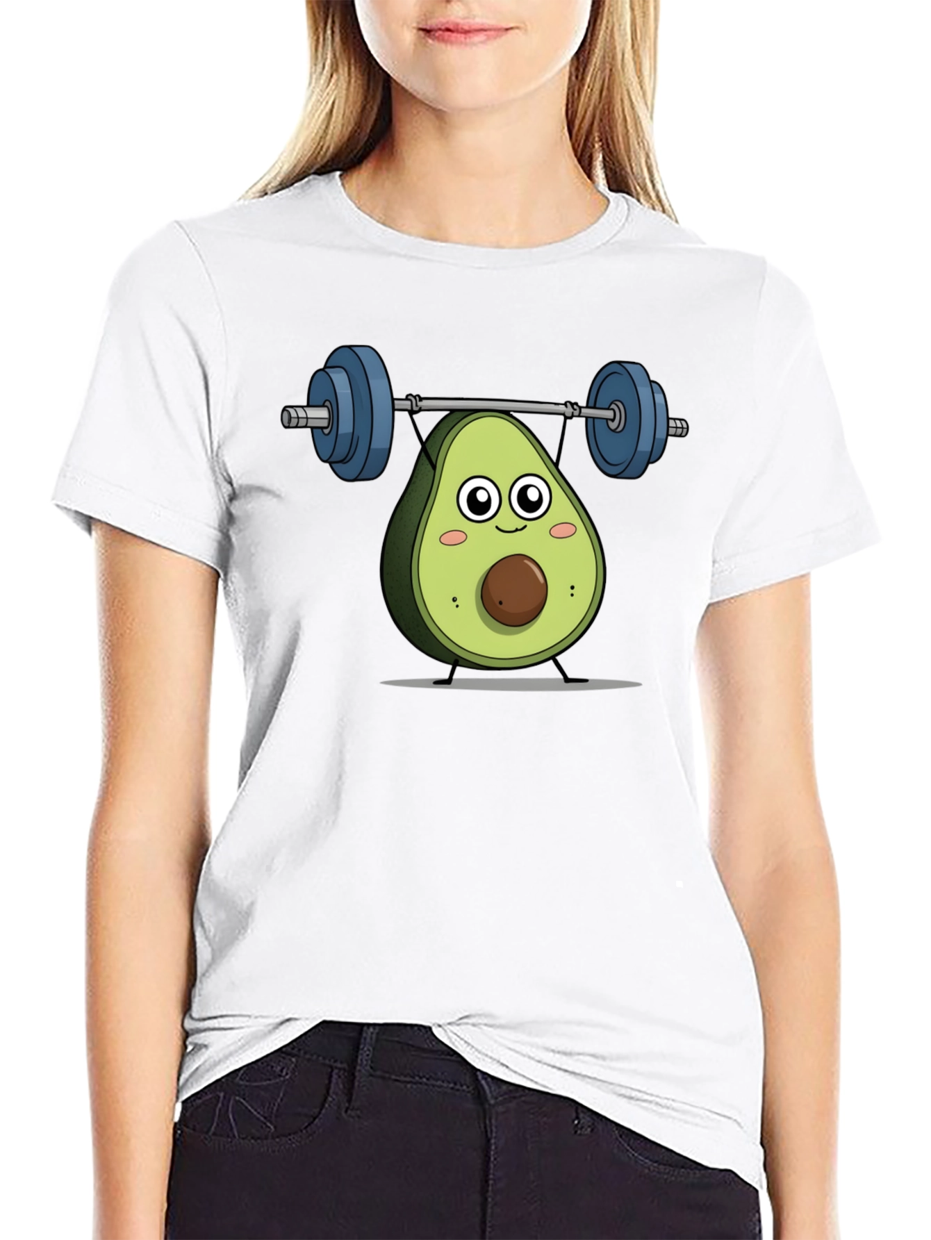 Avocado Lifting Weights Graphic T-Shirt