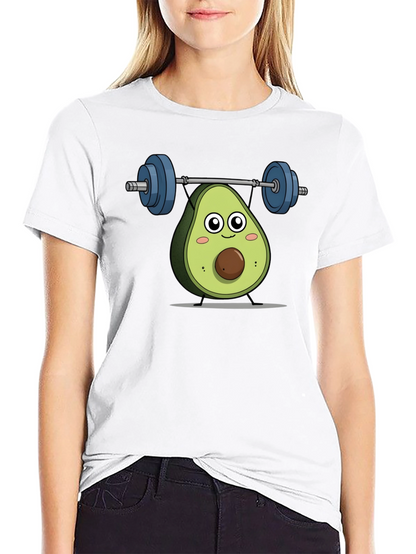 Avocado Lifting Weights Graphic T-Shirt
