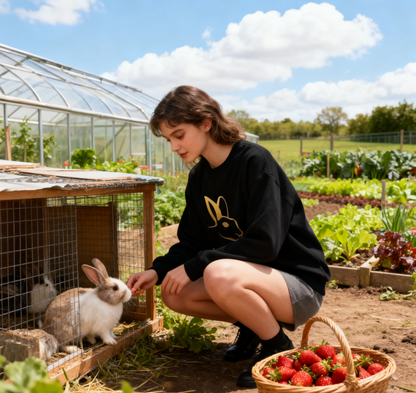 "Golden Bunny" Sleek Silhouette Crewneck