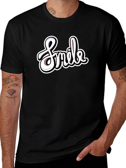 Smile Graphic T-Shirt - Casual Black Tee