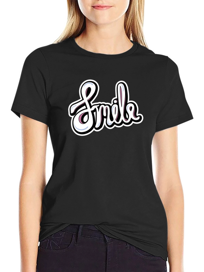 Smile Graphic T-Shirt - Casual Black Tee