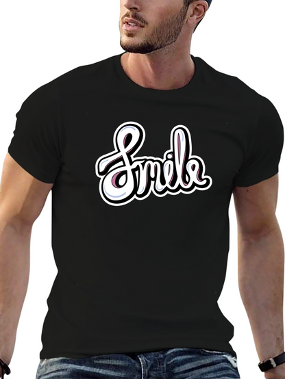 Smile Graphic T-Shirt - Casual Black Tee