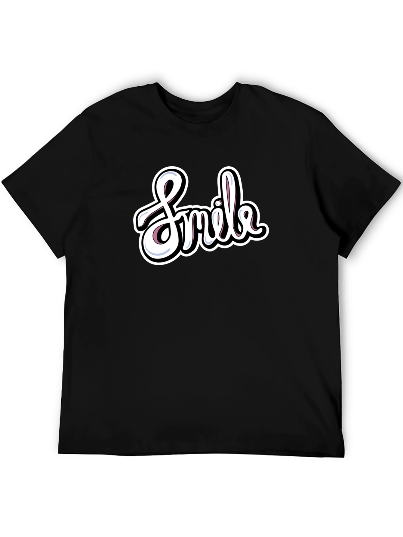 Smile Graphic T-Shirt - Casual Black Tee