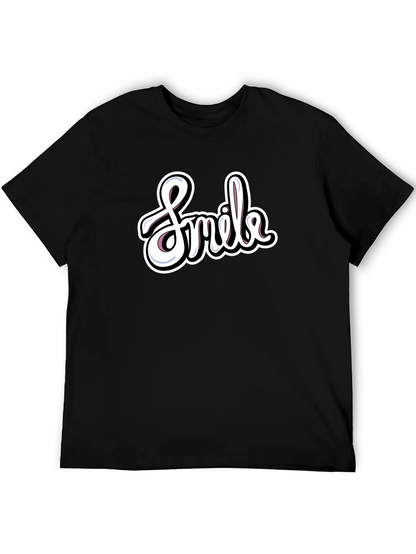 Smile Graphic T-Shirt - Casual Black Tee