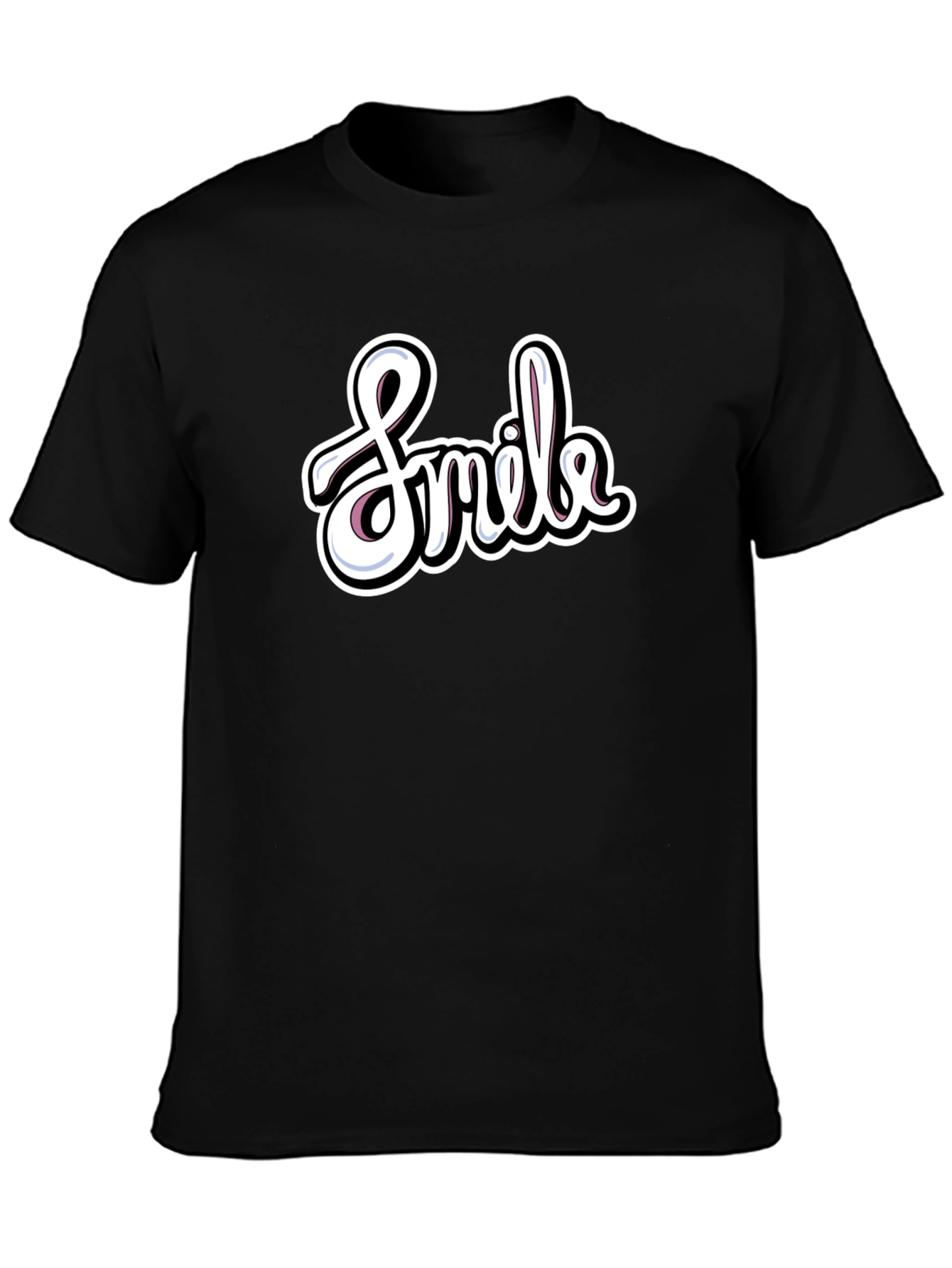 Smile Graphic T-Shirt - Casual Black Tee