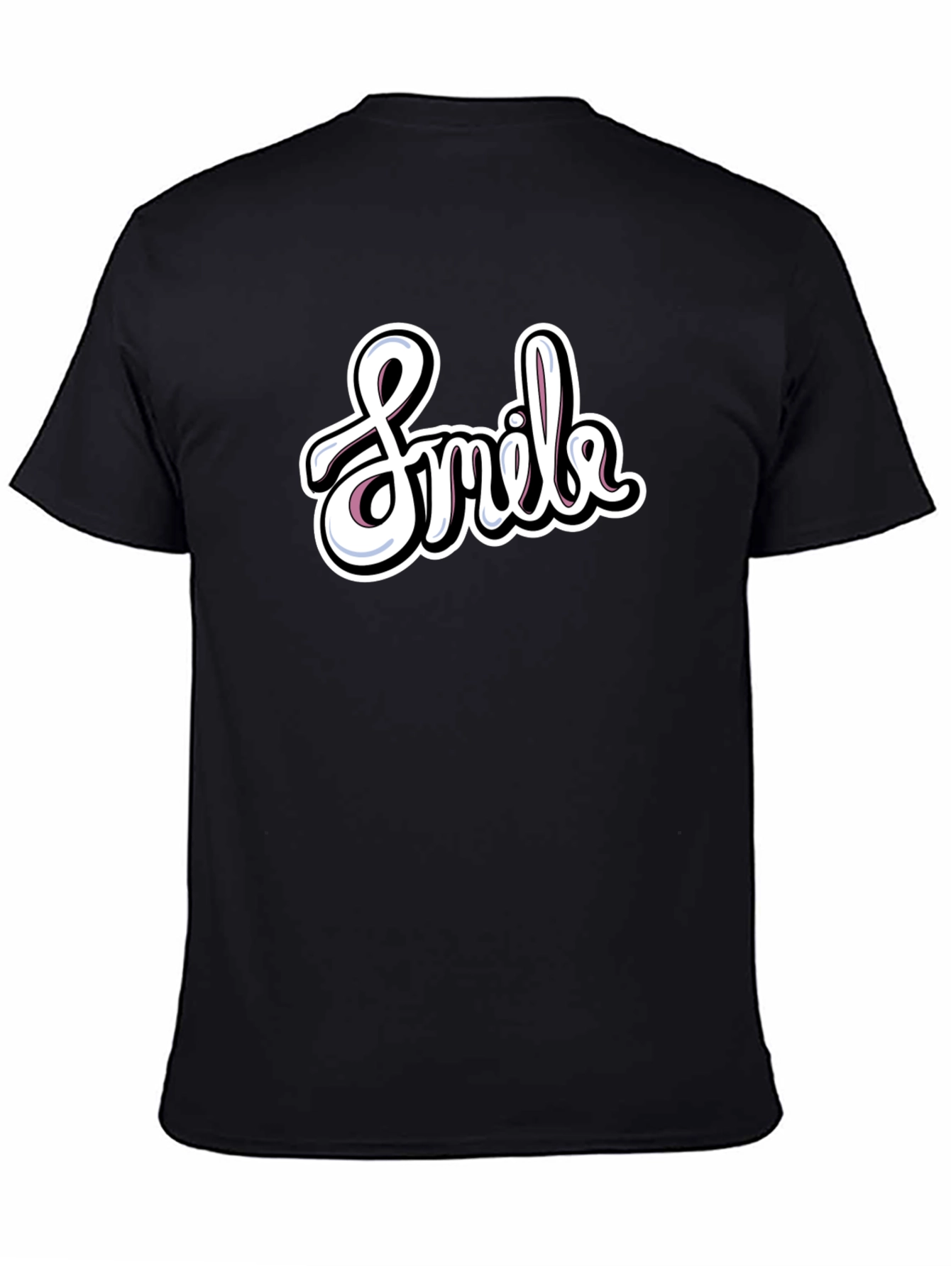 Smile Graphic T-Shirt - Casual Black Tee