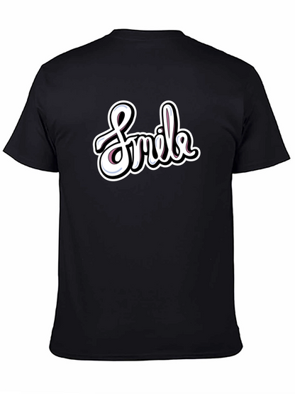 Smile Graphic T-Shirt - Casual Black Tee