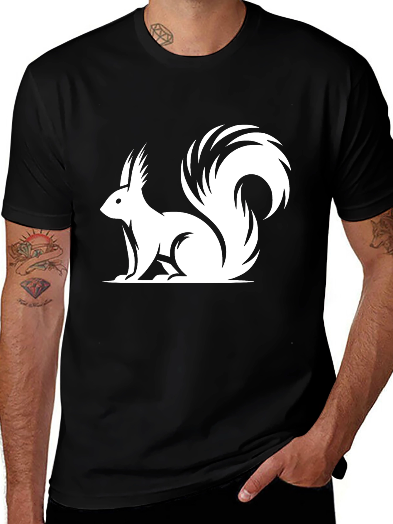 Squirrel Graphic T-Shirt - Classic Black Tee