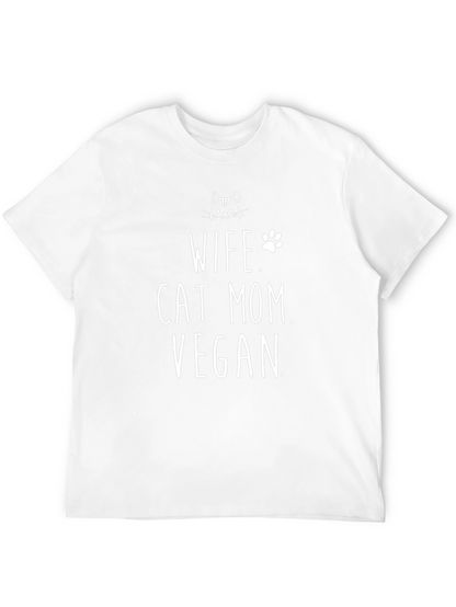Wife Cat Mom Vegan T-Shirt
