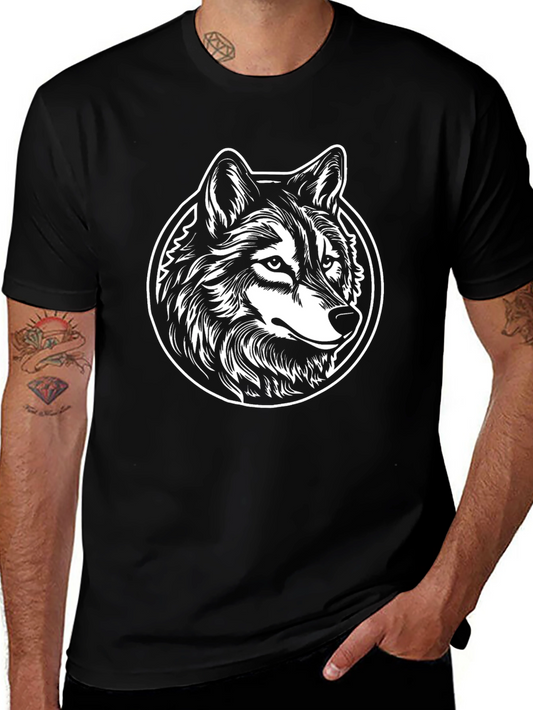Black Wolf Graphic Tee - Cool Animal Design