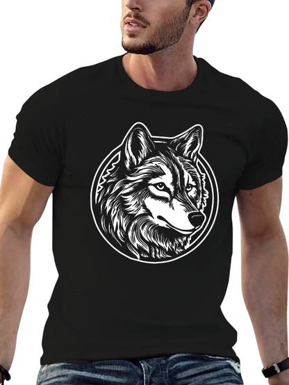 Black Wolf Graphic Tee - Cool Animal Design