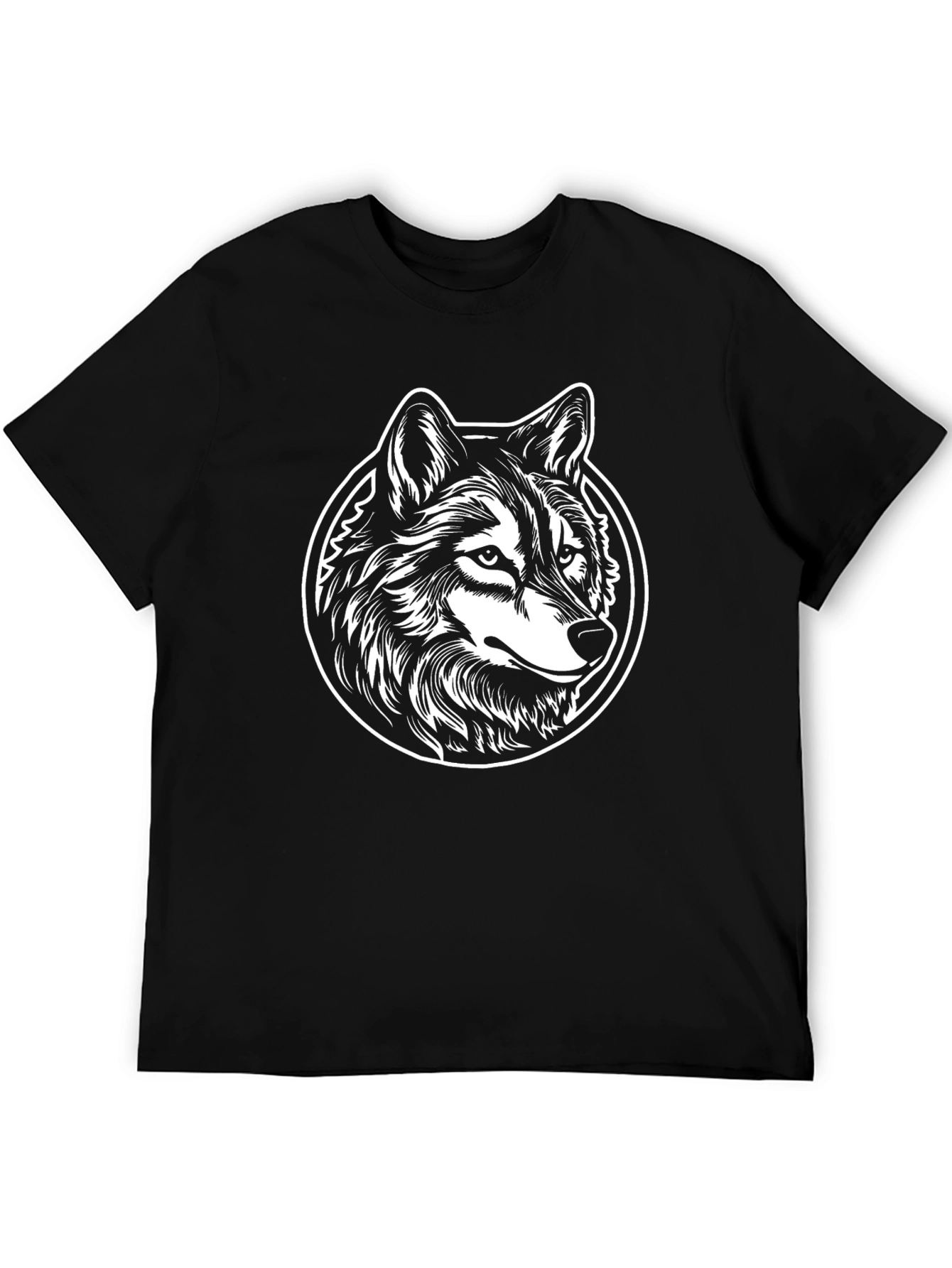 Black Wolf Graphic Tee - Cool Animal Design