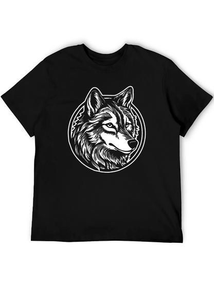 Black Wolf Graphic Tee - Cool Animal Design