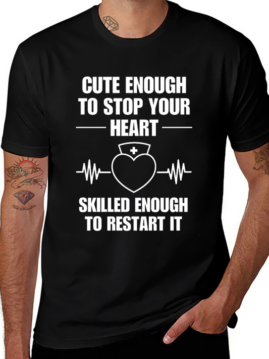 Cute Enough Nurse Graphic Tee - Black