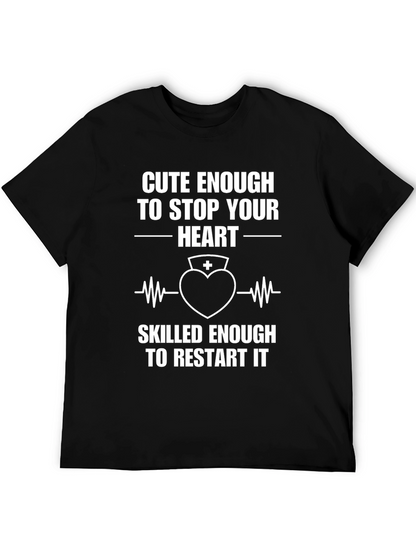 Cute Enough Nurse Graphic Tee - Black