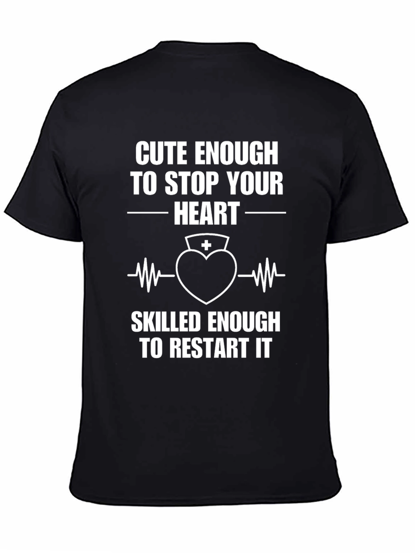 Cute Enough Nurse Graphic Tee - Black