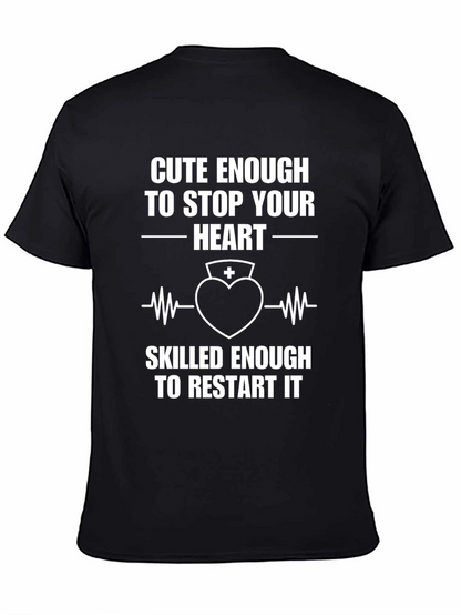 Cute Enough Nurse Graphic Tee - Black