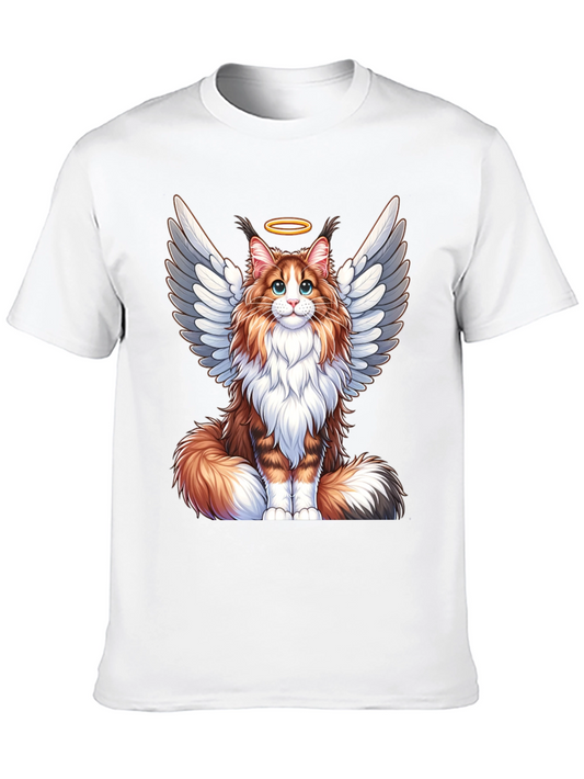 Angel Cat T-Shirt: Fluffy Wings & Halo