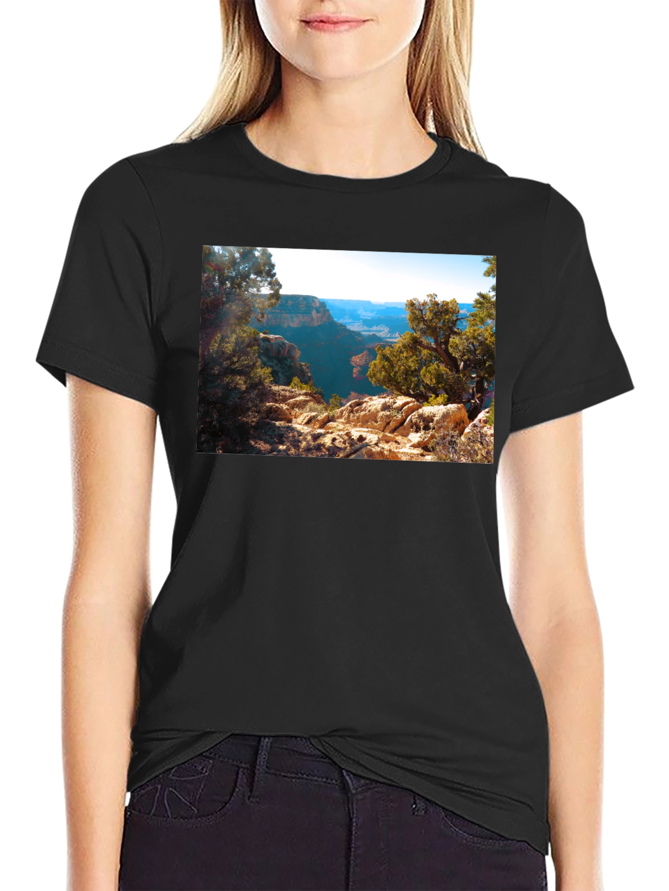 Grand Canyon Scenic View Black T-Shirt