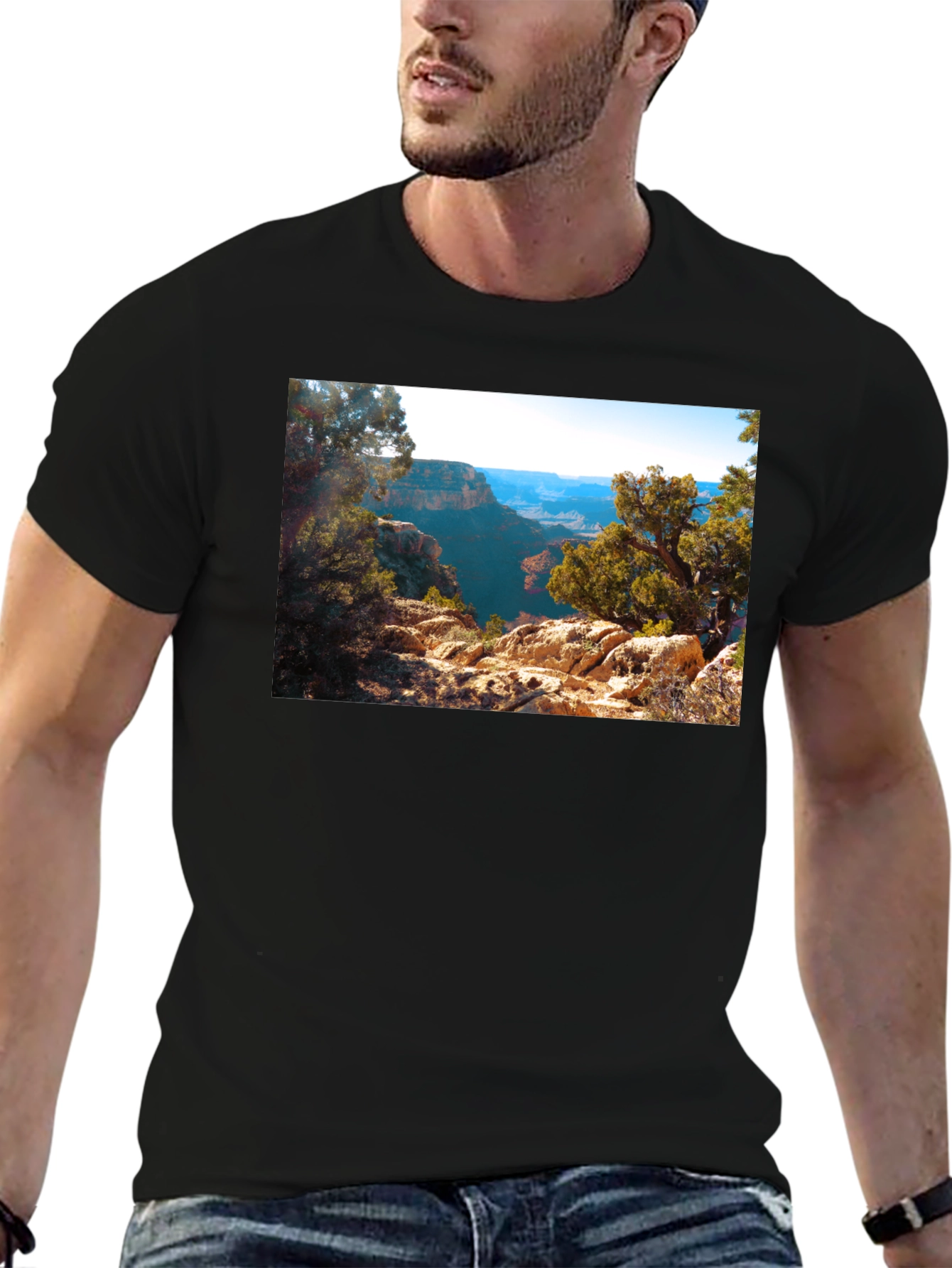 Grand Canyon Scenic View Black T-Shirt