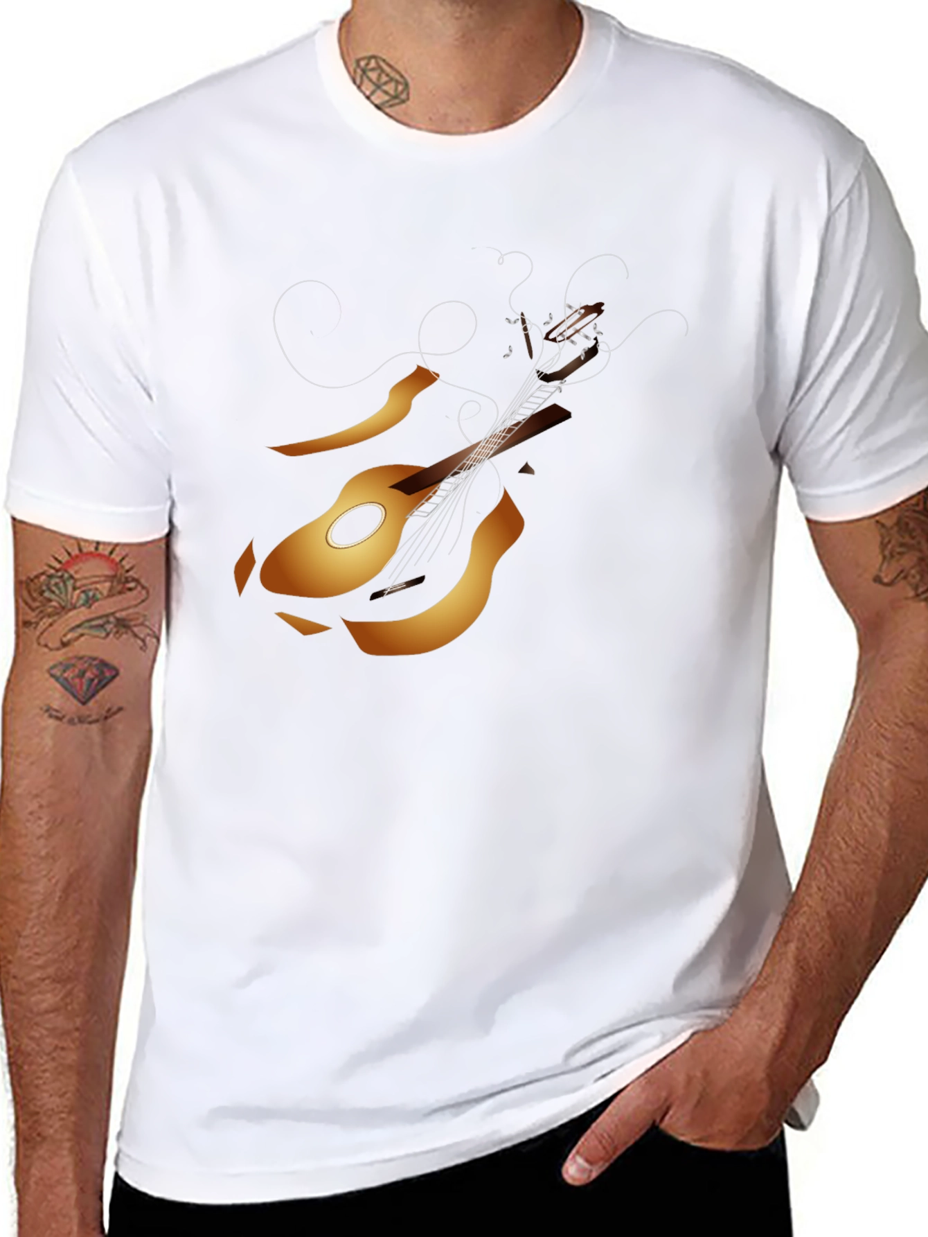 Guitar Graphic Tee - Black Music Lover T-Shirt