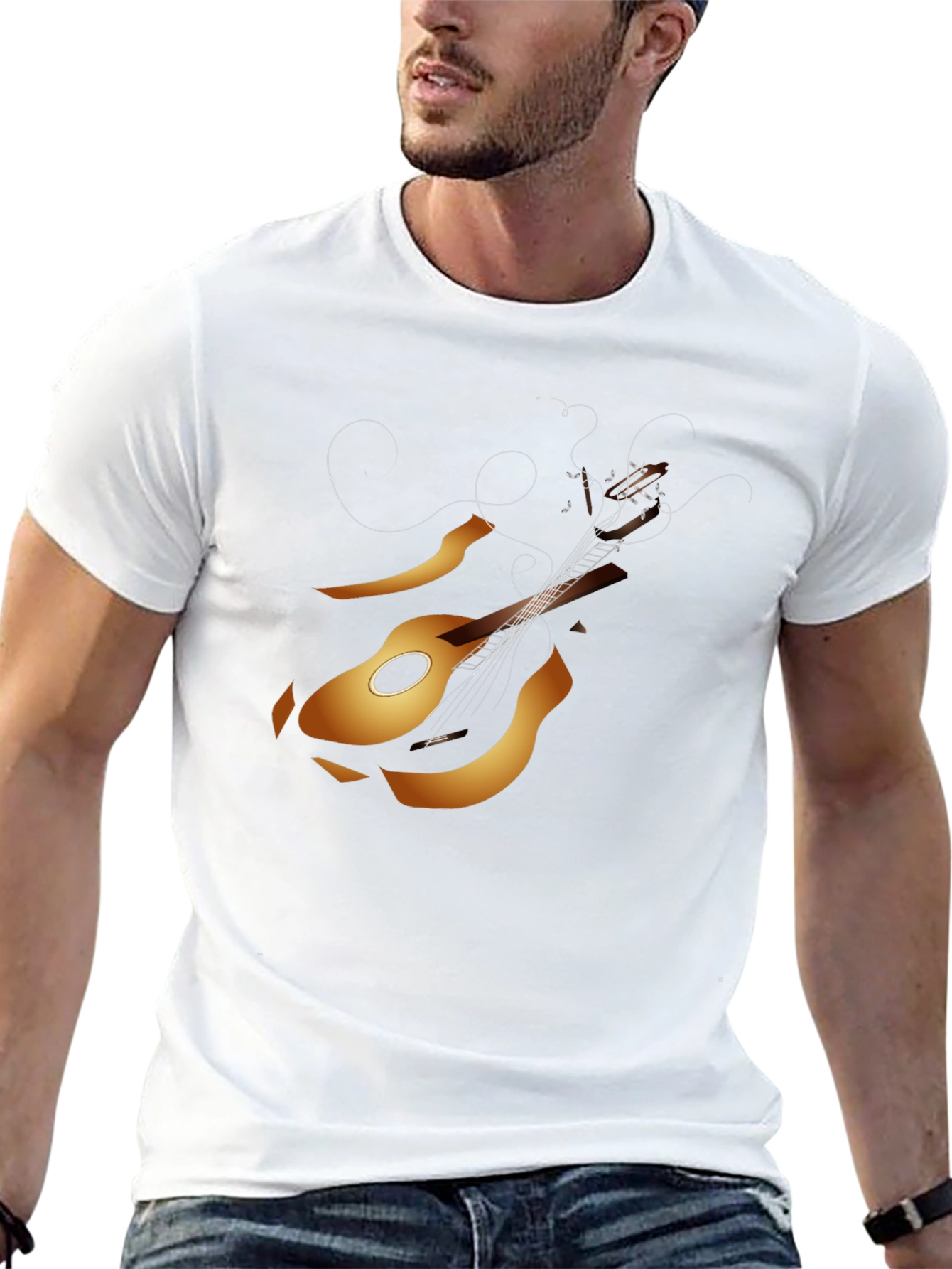Guitar Graphic Tee - Black Music Lover T-Shirt