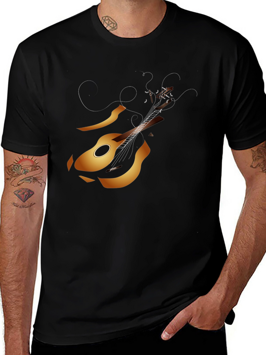 Guitar Graphic Tee - Black Music Lover T-Shirt
