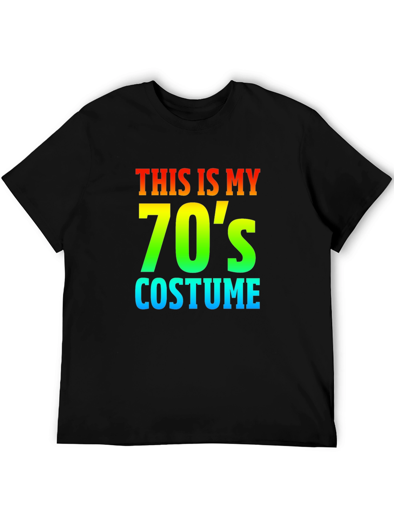 70s Costume Rainbow Text Graphic T-Shirt