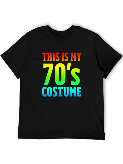70s Costume Rainbow Text Graphic T-Shirt