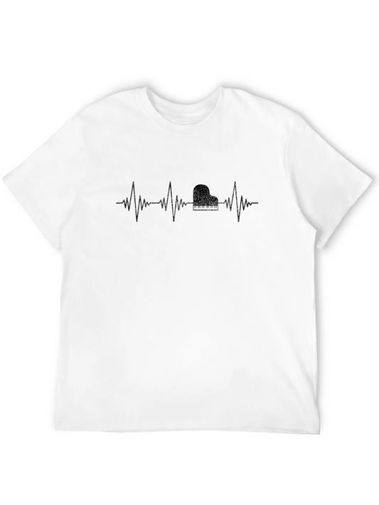 Piano Heartbeat T-Shirt - Music Lover Tee