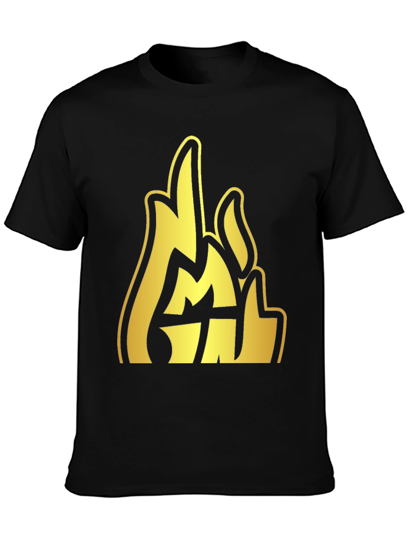 Gold Emblem Graphic Black T-Shirt