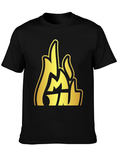 Gold Emblem Graphic Black T-Shirt