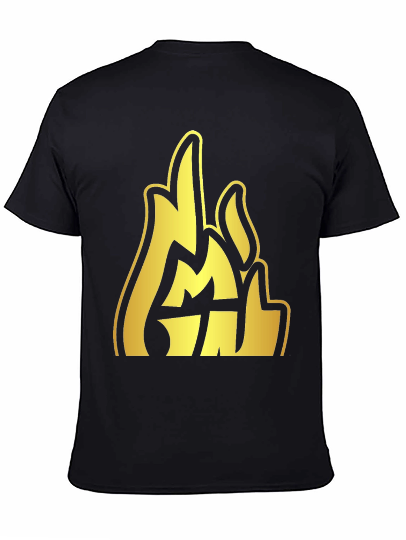 Gold Emblem Graphic Black T-Shirt