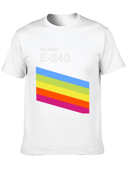 Retro Stripe Graphic Tee - Fine Grain E-240