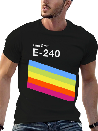 Retro Stripe Graphic Tee - Fine Grain E-240