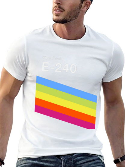 Retro Stripe Graphic Tee - Fine Grain E-240