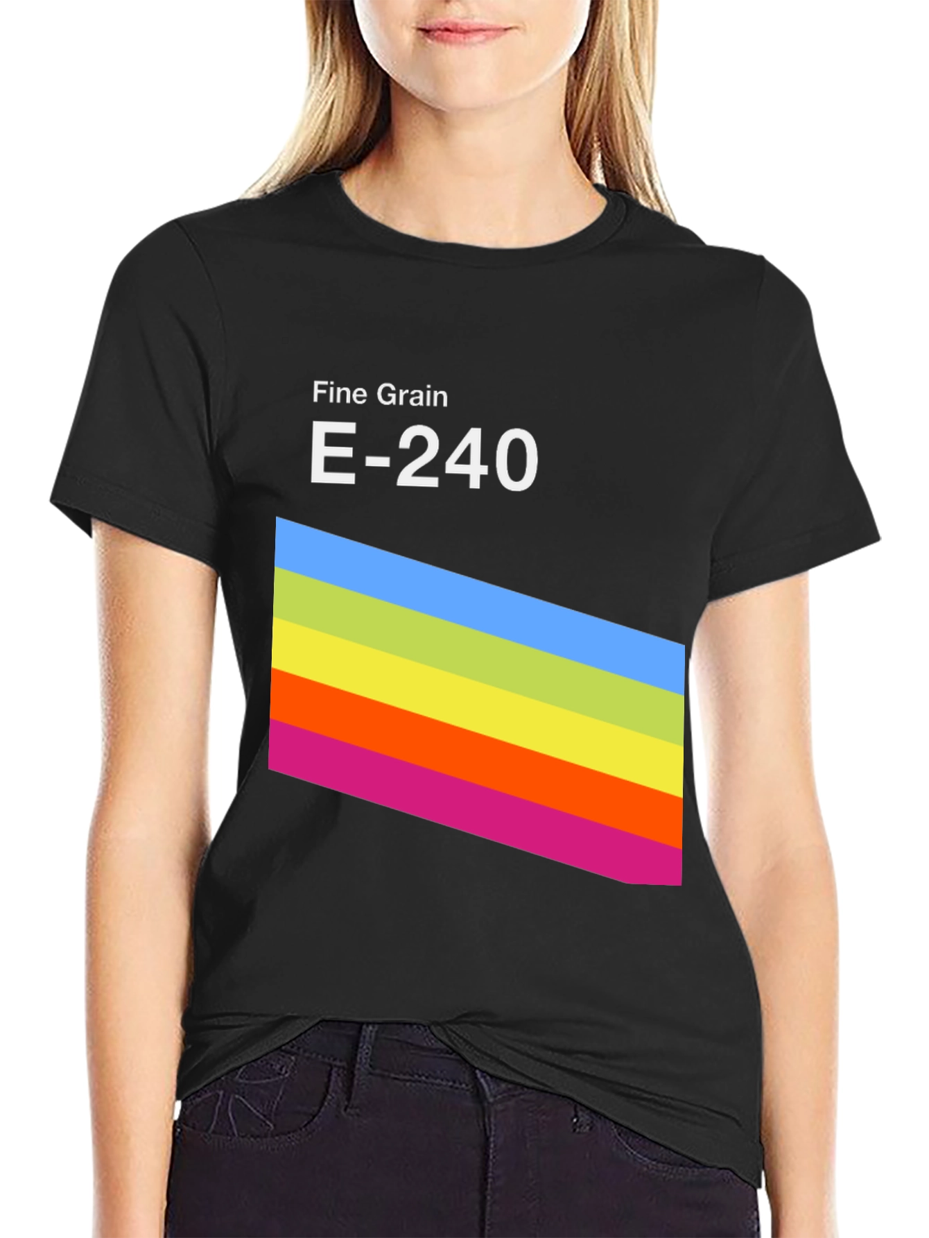 Retro Stripe Graphic Tee - Fine Grain E-240