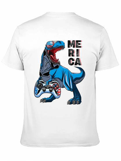 Patriotic Gamer T-Rex T-Shirt