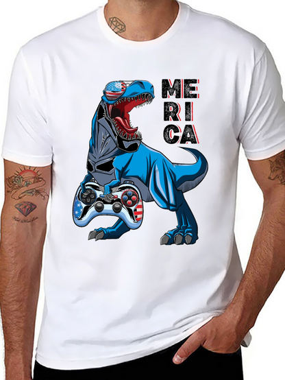 Patriotic Gamer T-Rex T-Shirt