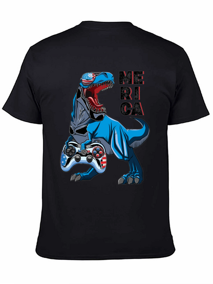 Patriotic Gamer T-Rex T-Shirt