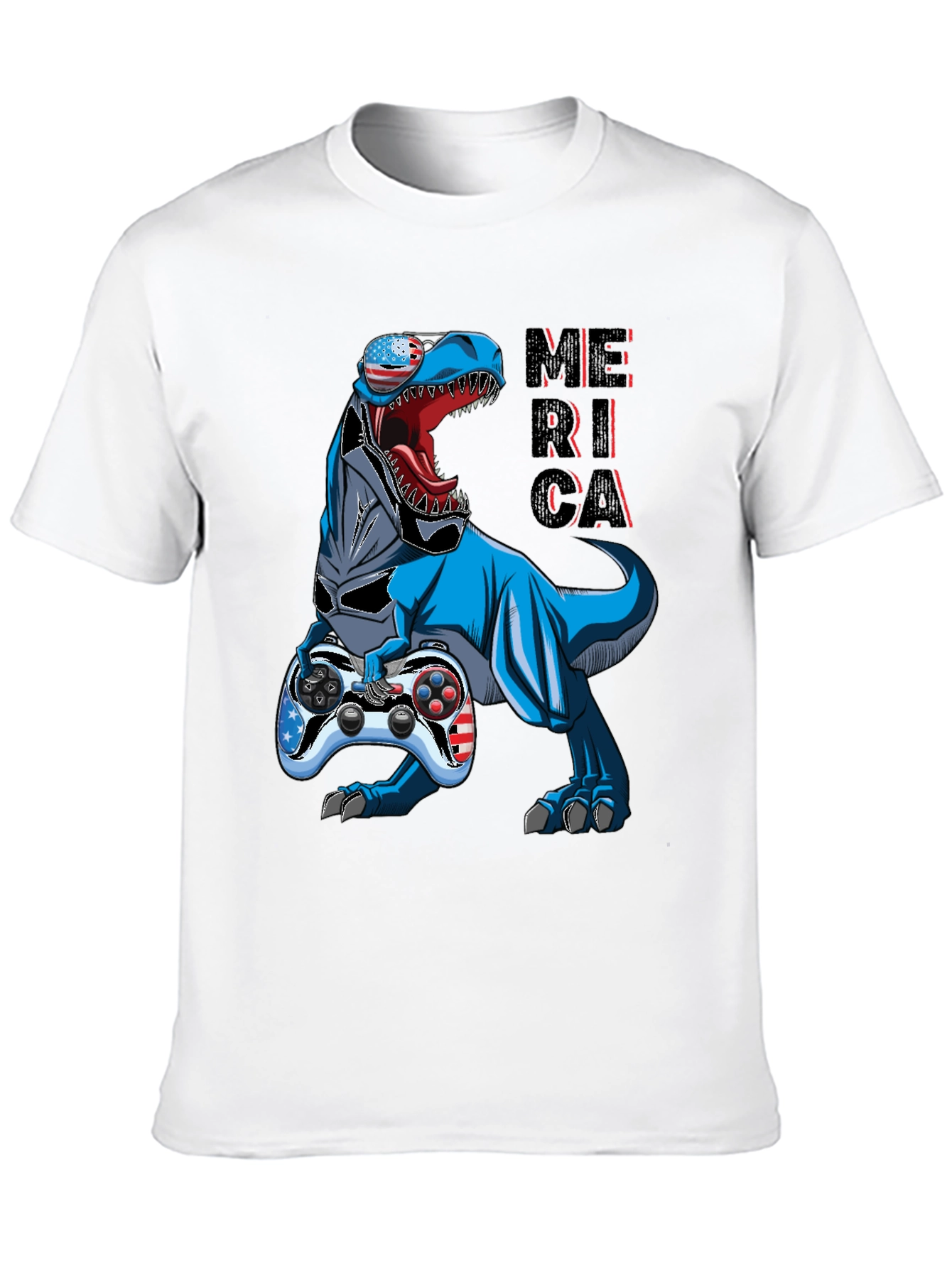 Patriotic Gamer T-Rex T-Shirt