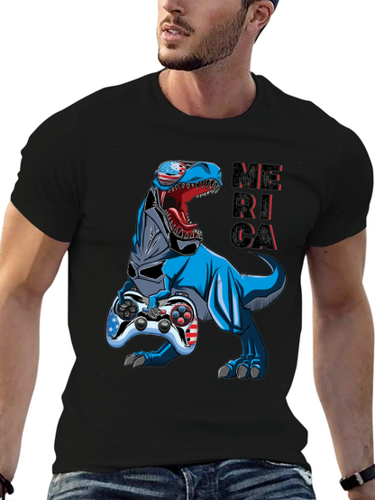 Patriotic Gamer T-Rex T-Shirt