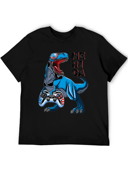 Patriotic Gamer T-Rex T-Shirt