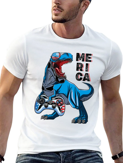 Patriotic Gamer T-Rex T-Shirt