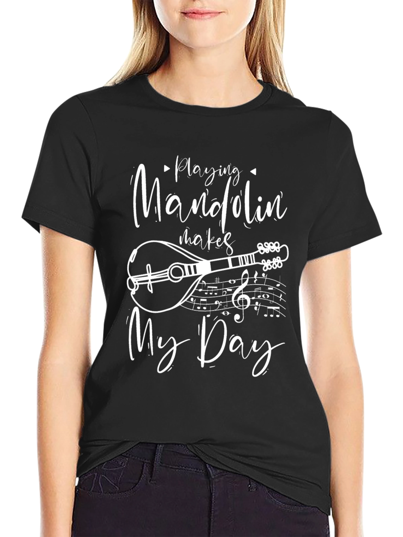 Mandolin Music Lover T-Shirt: Playing Mandolin Makes My Day