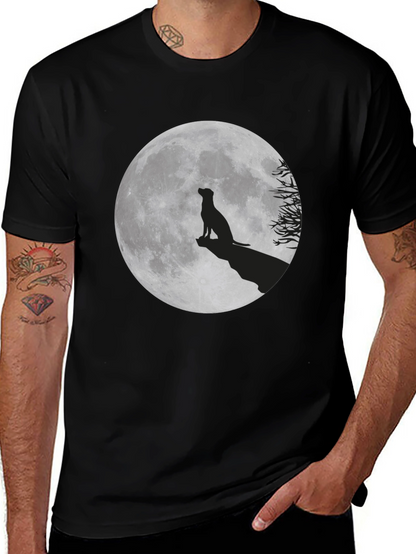 Moon Dog Graphic T-Shirt - Black